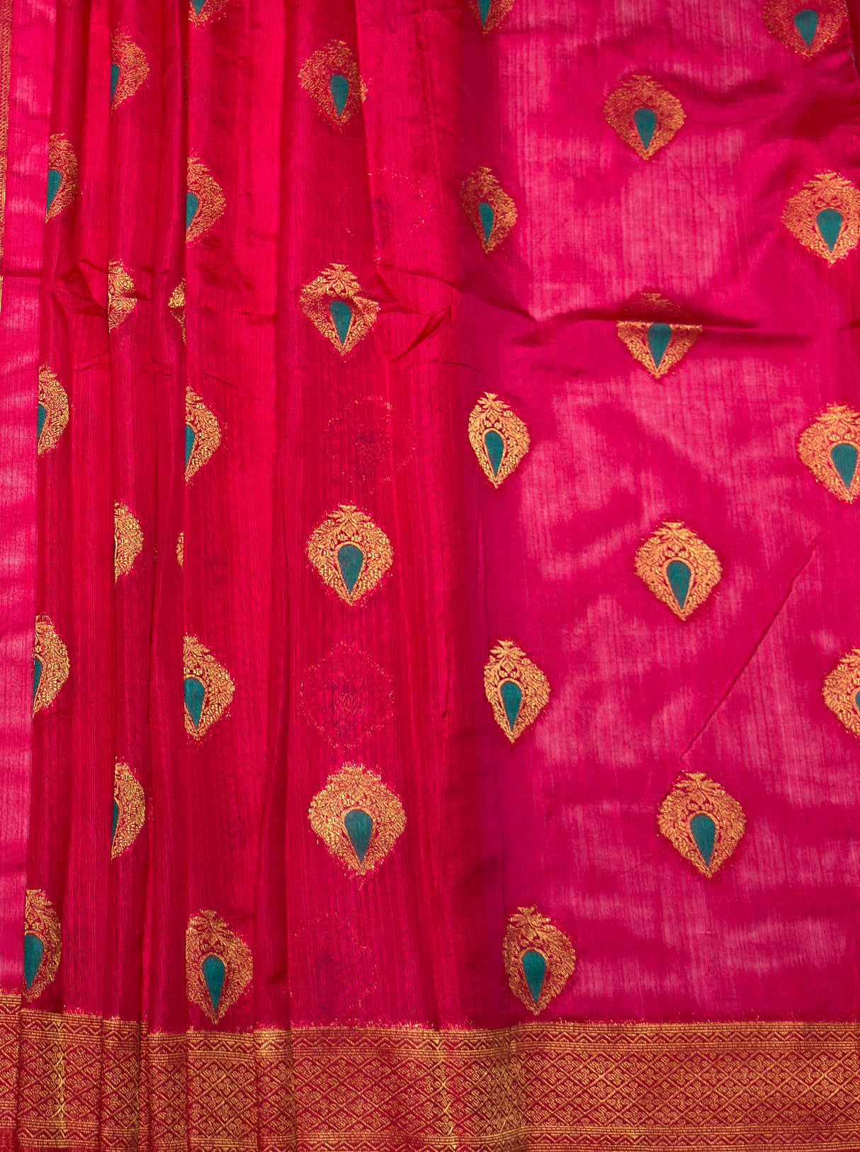 MIMOSA Women's Woven Design Banarasi Style dola silk Saree with Blouse Piece - Rani ( SA00003137RNFREE )