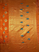 MIMOSA Women's Woven Design Banarasi Style dola silk Saree with Blouse Piece - Rust ( SA00003137RSFREE )