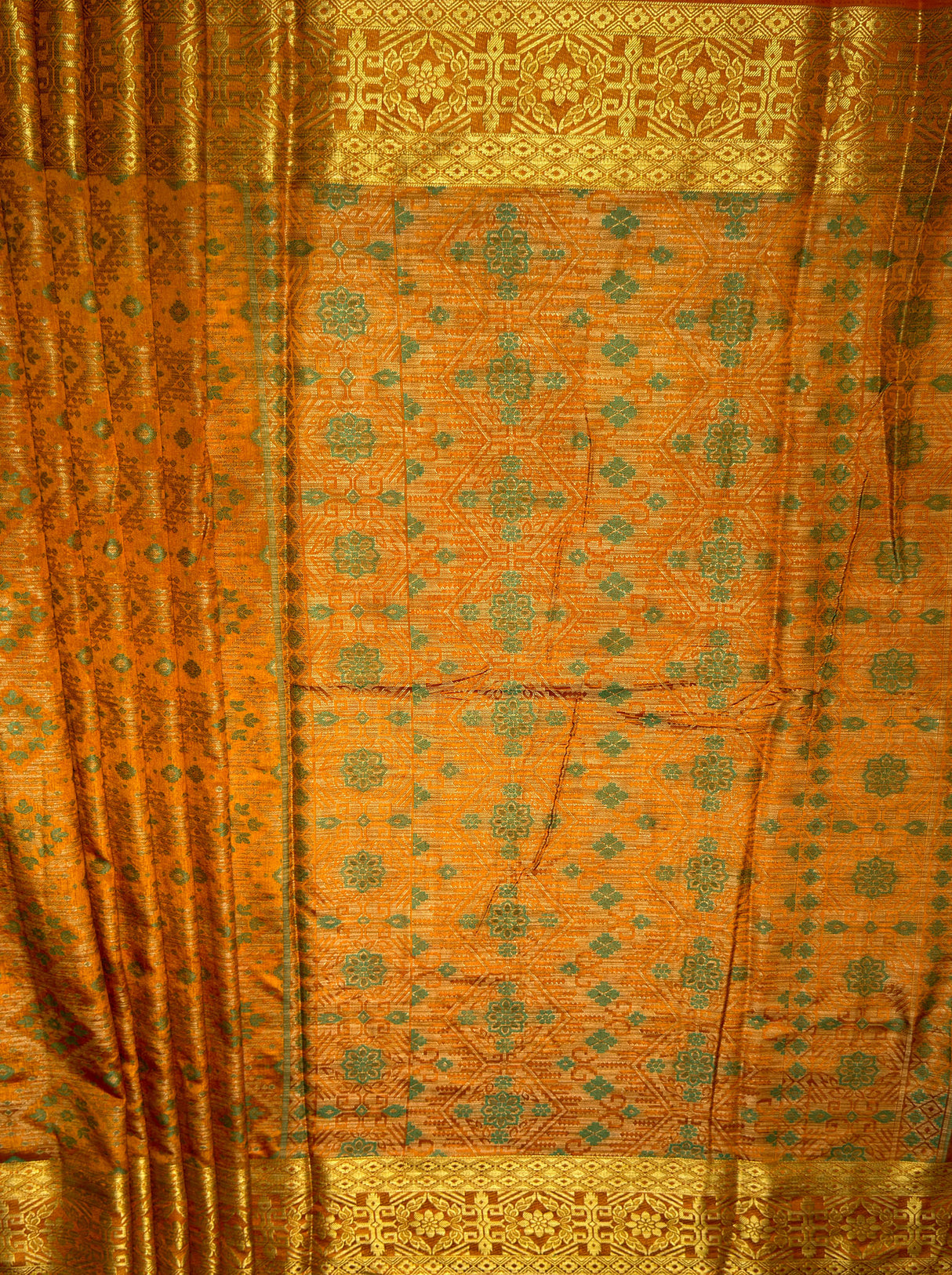MIMOSA Women's Woven Design Patola Style Raw Silk Saree with Blouse Piece - Mustard ( SA00003138MSFREE )