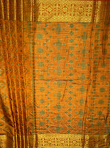MIMOSA Women's Woven Design Patola Style Raw Silk Saree with Blouse Piece - Mustard ( SA00003138MSFREE )