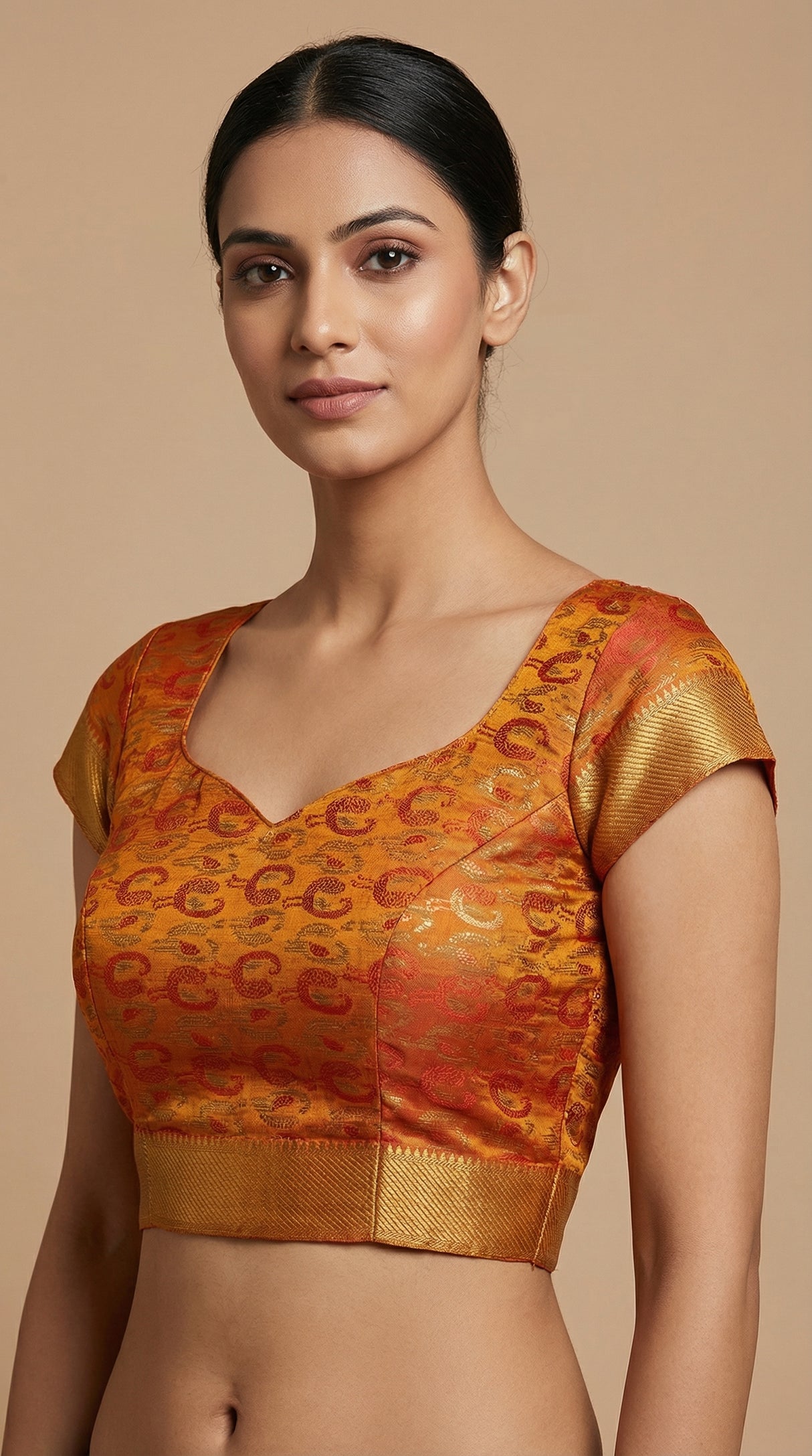 MIMOSA Women's Woven Design Patola Style Raw Silk Saree with Blouse Piece - Mustard ( SA00003140MSFREE )