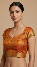 MIMOSA Women's Woven Design Patola Style Raw Silk Saree with Blouse Piece - Mustard ( SA00003140MSFREE )
