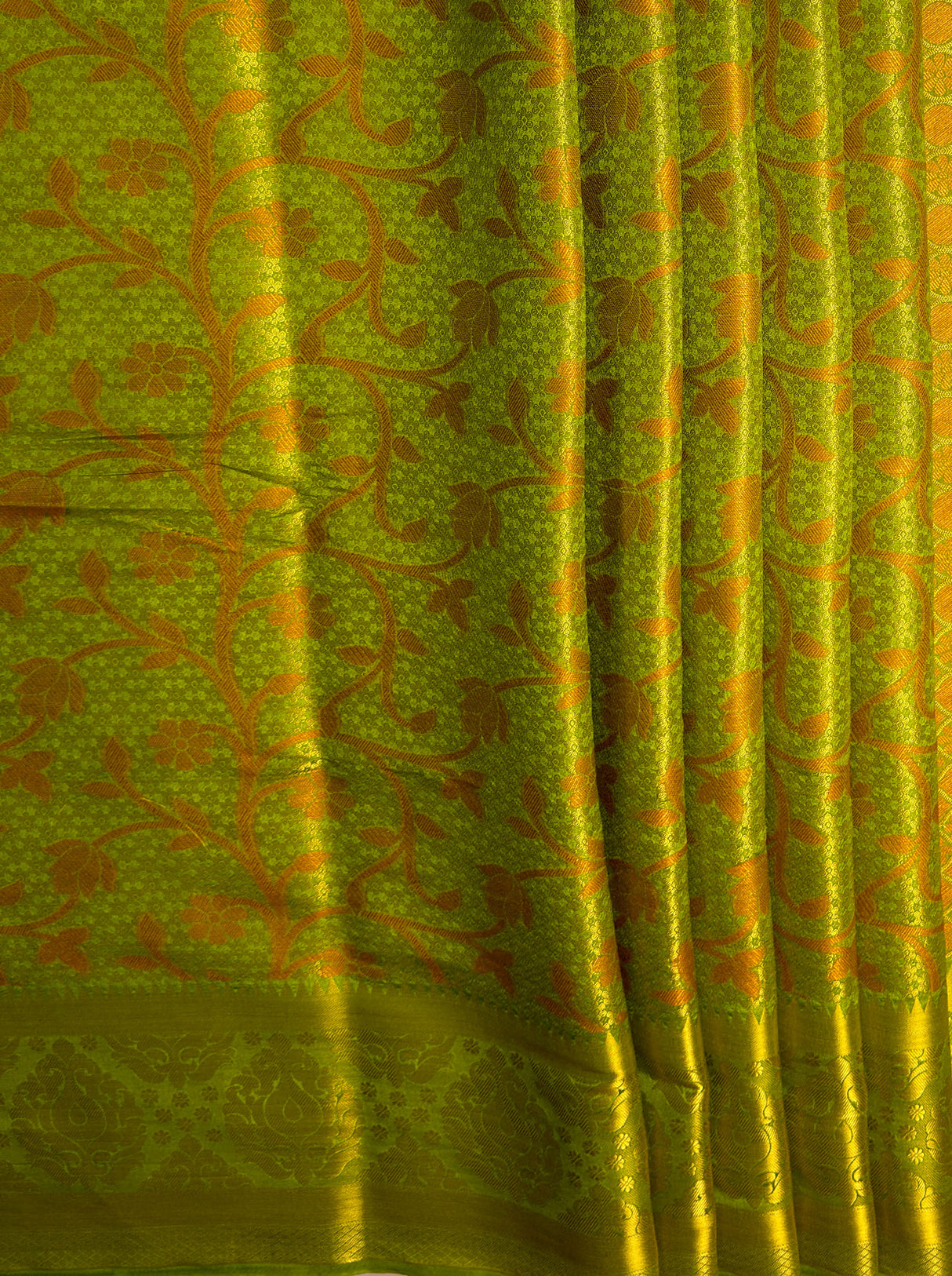 MIMOSA Women's Woven Design Kanjivaram Style Art Silk  Saree with Blouse Piece - Olive ( SA00003141OLFREE )