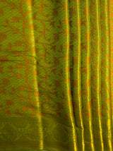 MIMOSA Women's Woven Design Kanjivaram Style Art Silk  Saree with Blouse Piece - Olive ( SA00003141OLFREE )