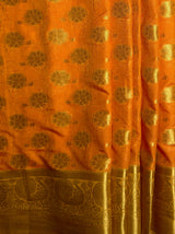 MIMOSA Women's Woven Design Kanjivaram Style Art Silk  Saree with Blouse Piece - Gold ( SA00003142GDFREE )