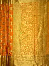 MIMOSA Women's Woven Design Kanjivaram Style Art Silk  Saree with Blouse Piece - Gold ( SA00003142GDFREE )
