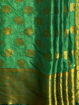 MIMOSA Women's Woven Design Kanjivaram Style Art Silk  Saree with Blouse Piece - Green ( SA00003142GRNFREE )