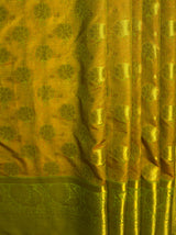 MIMOSA Women's Woven Design Kanjivaram Style Art Silk  Saree with Blouse Piece - Olive ( SA00003142OLFREE )