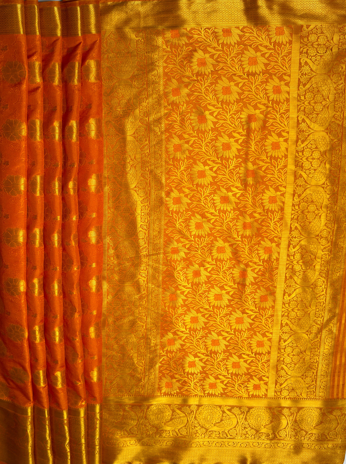 MIMOSA Women's Woven Design Kanjivaram Style Art Silk  Saree with Blouse Piece - Rust ( SA00003142RSFREE )