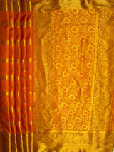 MIMOSA Women's Woven Design Kanjivaram Style Art Silk  Saree with Blouse Piece - Rust ( SA00003142RSFREE )