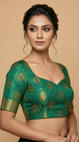 MIMOSA Women's Woven Design Kanjivaram Style Art Silk  Saree with Blouse Piece - Saffire ( SA00003142SFFREE )