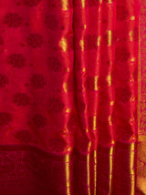 MIMOSA Women's Woven Design Kanjivaram Style Art Silk  Saree with Blouse Piece - Strawberry ( SA00003142STFREE )