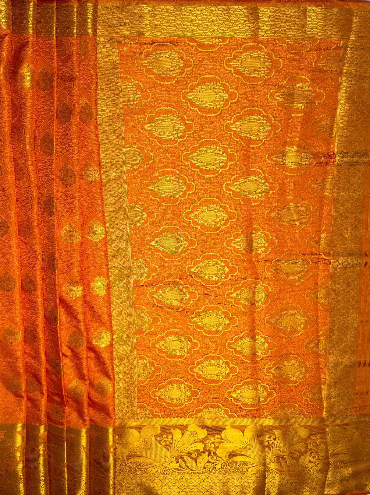 MIMOSA Women's Woven Design Kanjivaram Style Art Silk  Saree with Blouse Piece - Mustard ( SA00003143MSFREE )