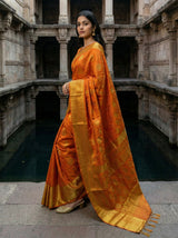 MIMOSA Women's Woven Design Kanjivaram Style Art Silk  Saree with Blouse Piece - Mustard ( SA00003144MSFREE )