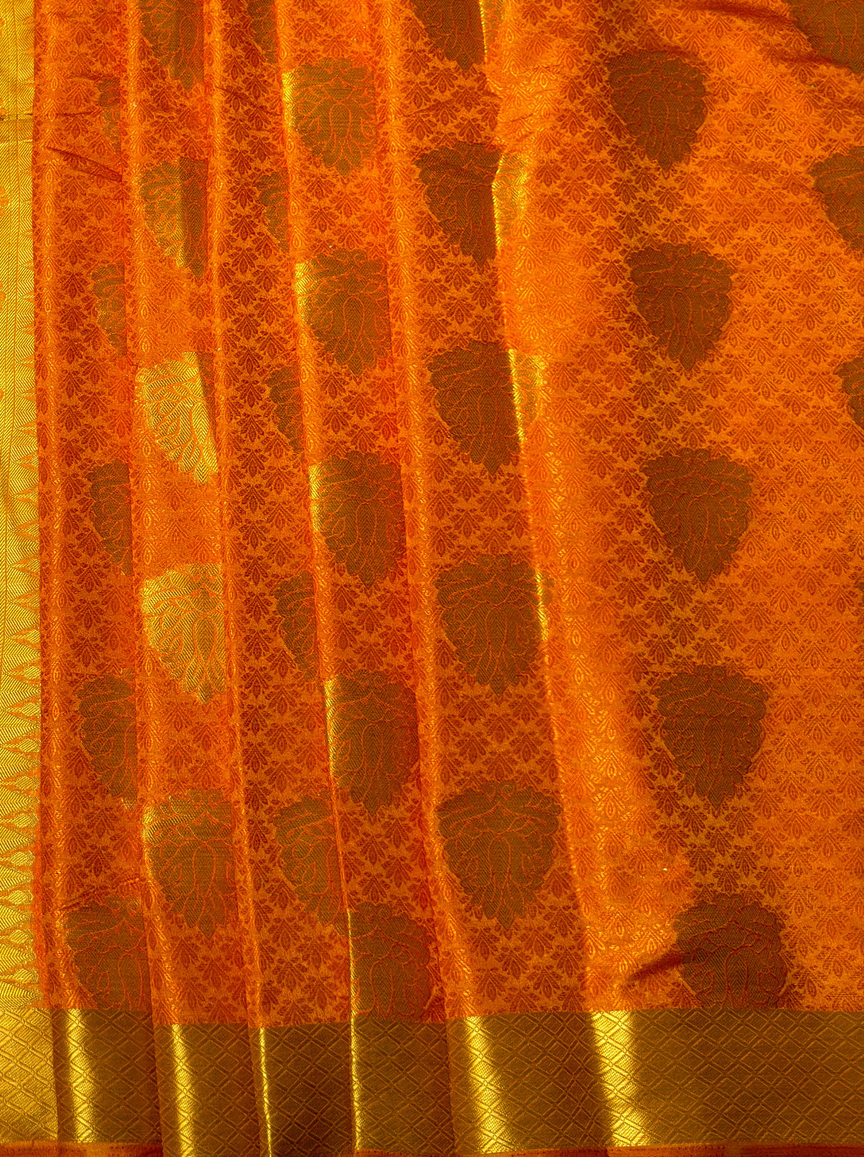 MIMOSA Women's Woven Design Kanjivaram Style Art Silk  Saree with Blouse Piece - Mustard ( SA00003144MSFREE )