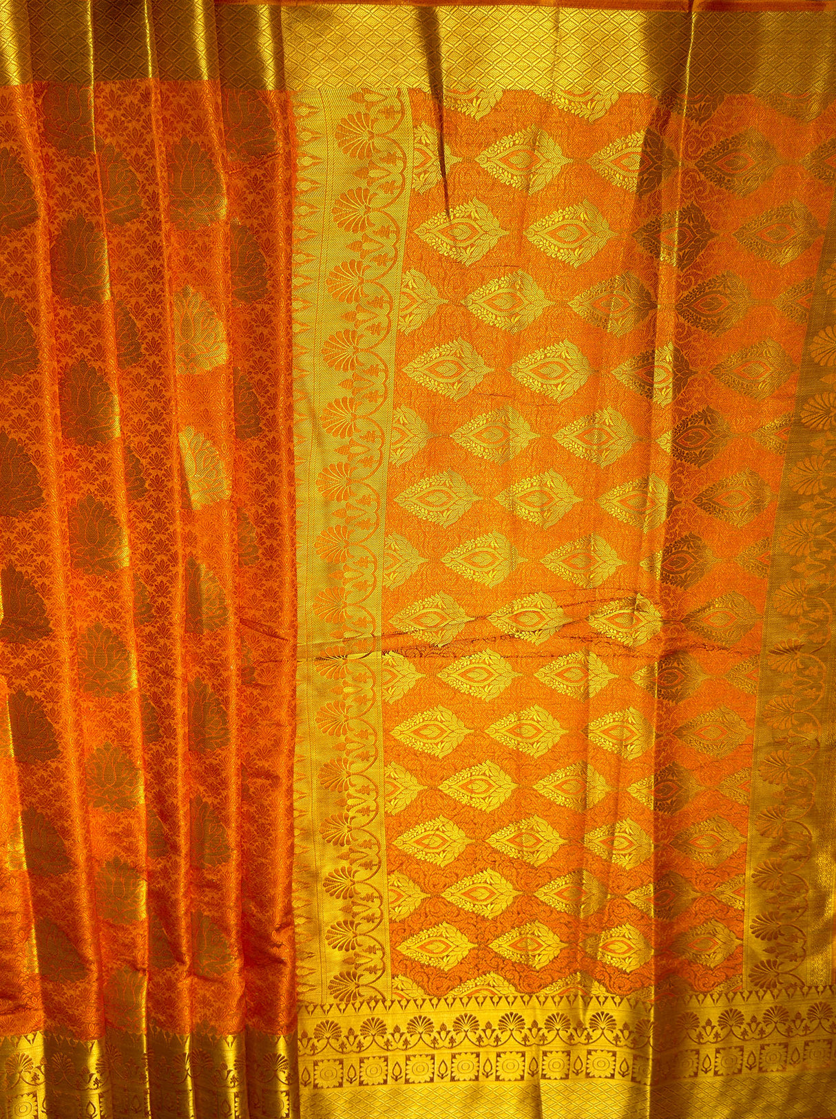 MIMOSA Women's Woven Design Kanjivaram Style Art Silk  Saree with Blouse Piece - Mustard ( SA00003144MSFREE )