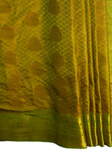 MIMOSA Women's Woven Design Kanjivaram Style Art Silk  Saree with Blouse Piece - Olive ( SA00003144OLFREE )