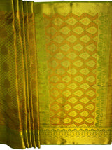 MIMOSA Women's Woven Design Kanjivaram Style Art Silk  Saree with Blouse Piece - Olive ( SA00003144OLFREE )