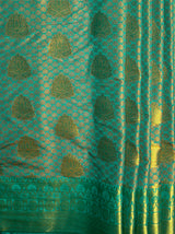 MIMOSA Women's Woven Design Kanjivaram Style Art Silk  Saree with Blouse Piece - Saffire ( SA00003144SFFREE )