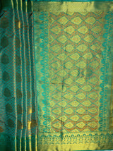 MIMOSA Women's Woven Design Kanjivaram Style Art Silk  Saree with Blouse Piece - Saffire ( SA00003144SFFREE )