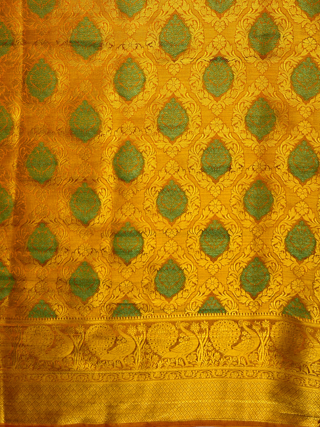 MIMOSA Women's Woven Design Kanjivaram Style Art Silk  Saree with Blouse Piece - Mustard ( SA00003145MSFREE )