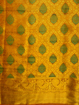 MIMOSA Women's Woven Design Kanjivaram Style Art Silk  Saree with Blouse Piece - Mustard ( SA00003145MSFREE )