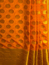 MIMOSA Women's Woven Design Kanjivaram Style Art Silk  Saree with Blouse Piece - Gold ( SA00003146GDFREE )