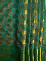 MIMOSA Women's Woven Design Kanjivaram Style Art Silk  Saree with Blouse Piece - Rama ( SA00003146RMFREE )