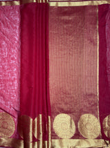 MIMOSA Women's Woven Design Kanjivaram Style Art Silk  Saree with Blouse Piece - Maroon ( SA00003148MRFREE )