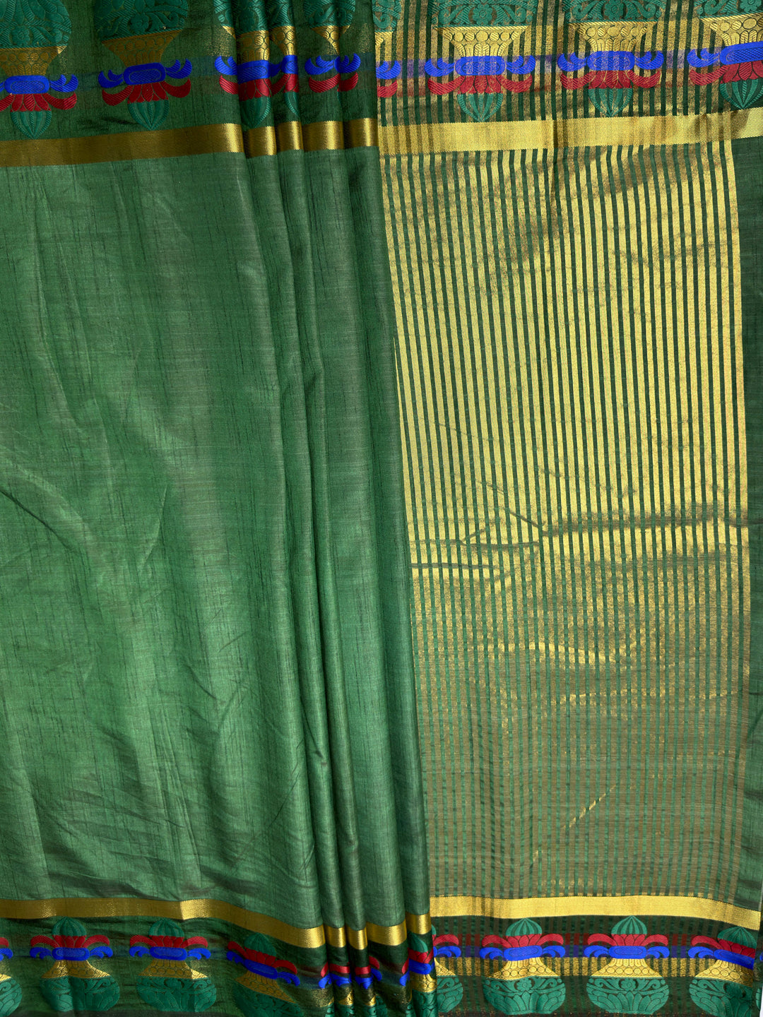 MIMOSA Women's Woven Design Banarasi Style Tussar Silk Saree with Blouse Piece - Green ( SA00003150GRNFREE )