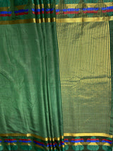 MIMOSA Women's Woven Design Banarasi Style Tussar Silk Saree with Blouse Piece - Green ( SA00003150GRNFREE )