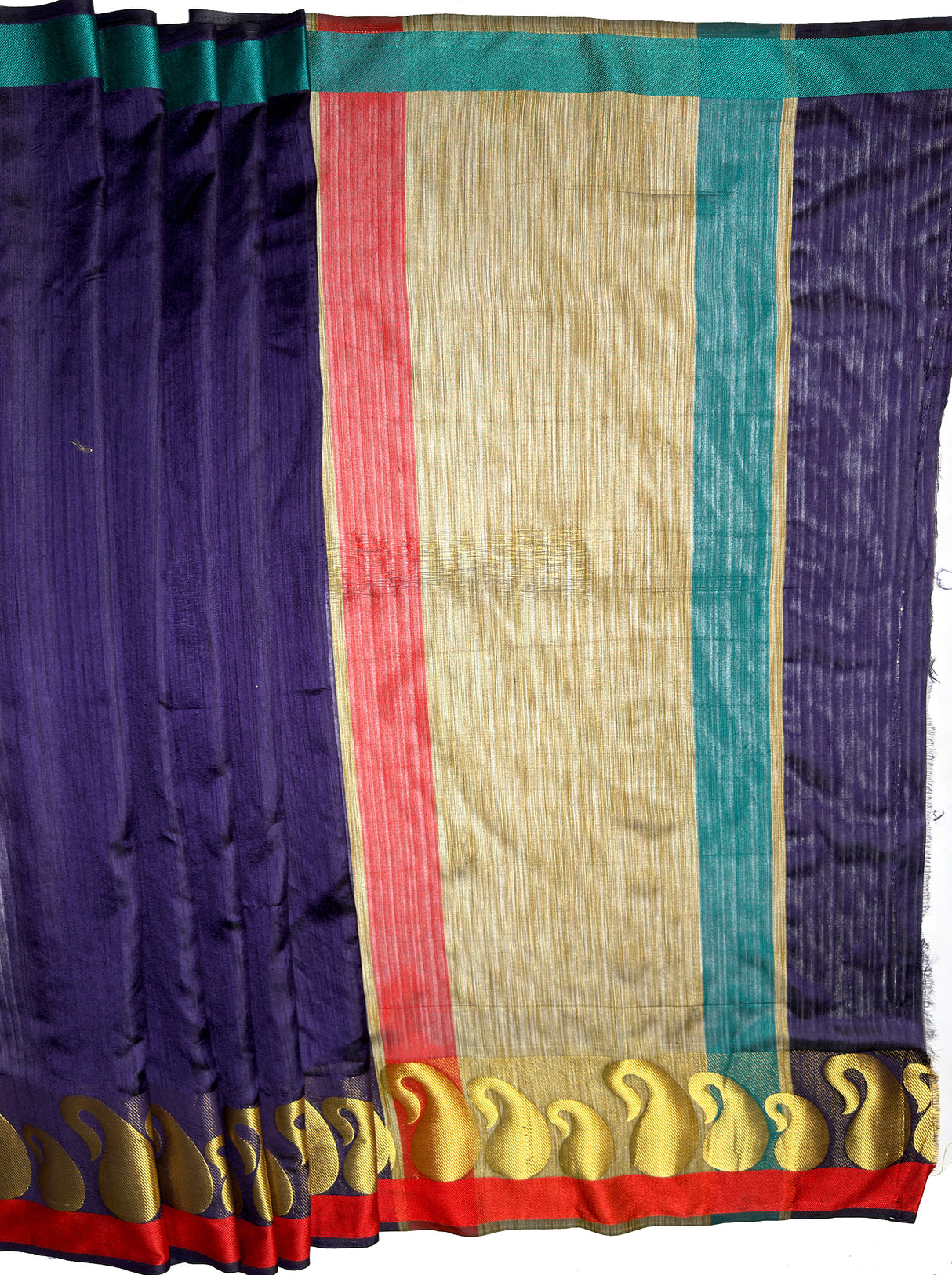 MIMOSA Women's Woven Design Banarasi Style Linen Saree with Blouse Piece - Navy ( SA00003151NVFREE )