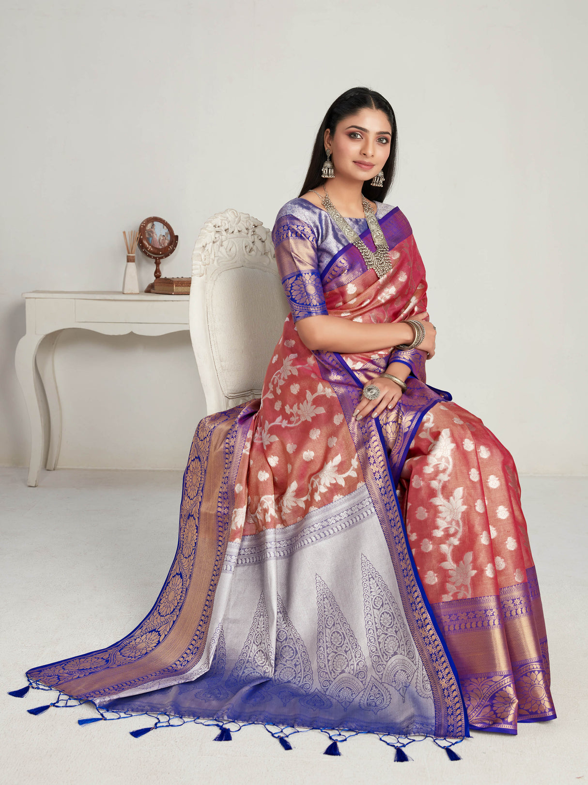 Mimosa Women's Woven Design Kanjivaram Art Silk Saree With Blouse Piece : SA0000464GJ