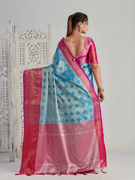 Mimosa Women's Woven Design Kanjivaram Art Silk Saree With Blouse Piece : SA0000464AN
