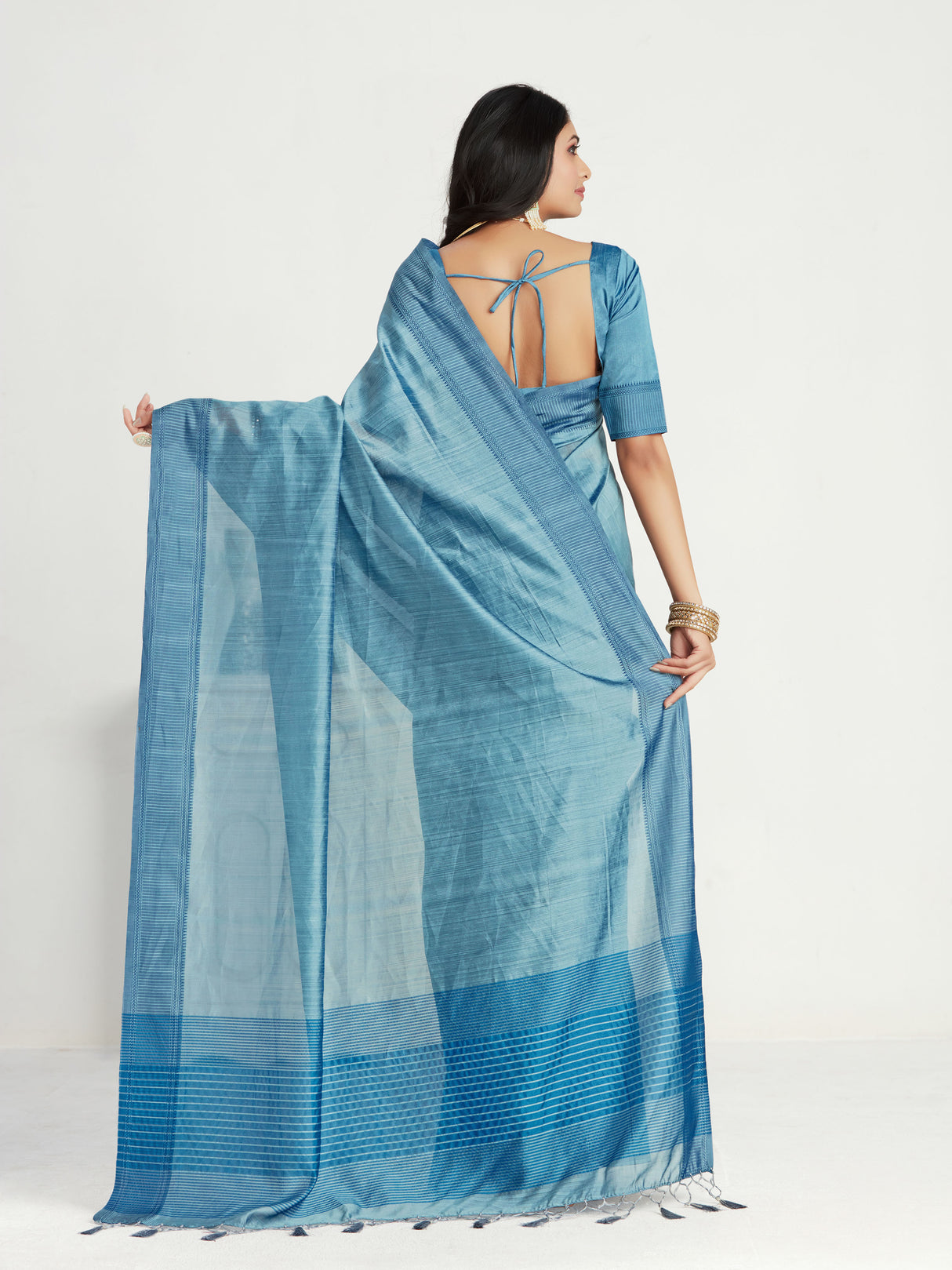 Mimosa Women's Woven Design Kanjivaram Style Art Silk Saree With Blouse Piece : SA0000861BGY