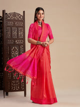 Mimosa Women's Woven Design Kanjivaram Style Art Silk Saree With Blouse Piece : SA0000861PNK