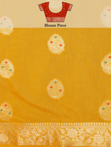Mimosa Women's Woven Design Bishnupur Art Silk Saree With Blouse Piece : SA0000865YLW