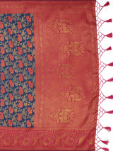 Mimosa Women's Woven Design Kanjivaram Art Silk Saree With Blouse Piece : SA0000890IB