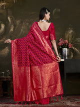 Mimosa Women's Woven Design Kanjivaram Art Silk Saree With Blouse Piece : SA0000906RN