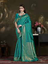 Mimosa Women's Woven Design Kanjivaram Art Silk Saree With Blouse Piece : SA0000906SF