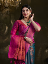 Mimosa Women's Woven Design Kanjivaram Art Silk Saree With Blouse Piece : SA0000915SF