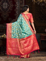 Mimosa Women's Woven Design Banarasi Art Silk Saree With Blouse Piece : SA0000945RM