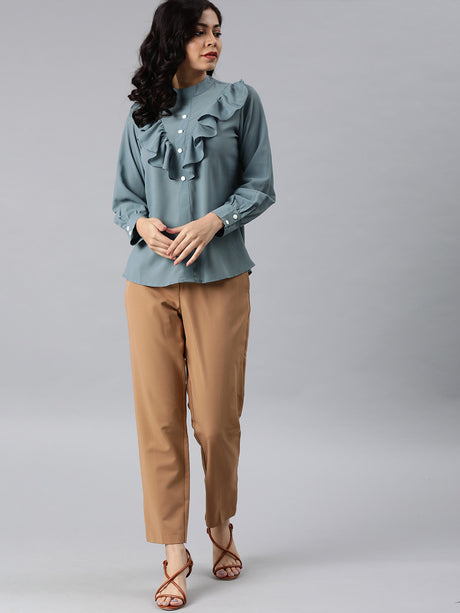 Mimosa women Blue Solid Top