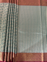 MIMOSA Women's Woven Design Kanjivaram Style Art Silk Saree with Blouse Piece - Rama (SA00002477RMFREE)