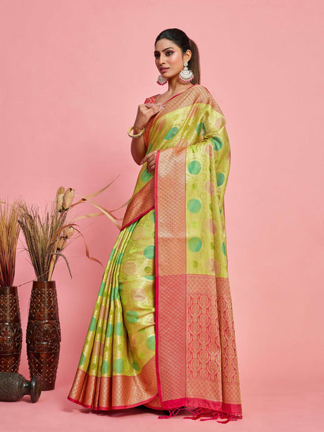 Mimosa Women's Woven Design Banarasi Art Silk Saree With Blouse Piece : SA00001211LRFREE