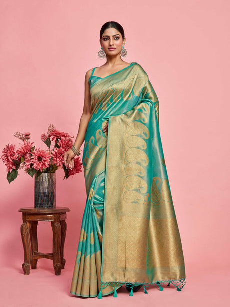 Mimosa Women's Woven Design Banarasi Art Silk Saree With Blouse Piece : SA00001237SFFREE