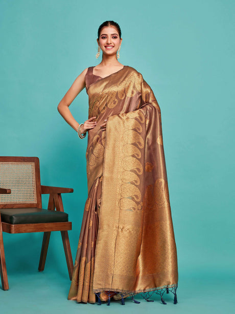 Mimosa Women's Woven Design Banarasi Art Silk Saree With Blouse Piece : SA00001237WNFREE