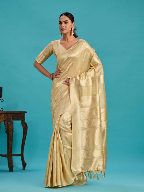 Mimosa Women's Woven Design Banarasi Art Silk Saree With Blouse Piece : SA00001217TSFREE