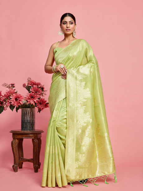 Mimosa Women's Woven Design Banarasi Art Silk Saree With Blouse Piece : SA00001218PSFREE