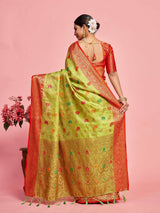 Mimosa Women's Woven Design Banarasi Art Silk Saree With Blouse Piece : SA00001223OLFREE